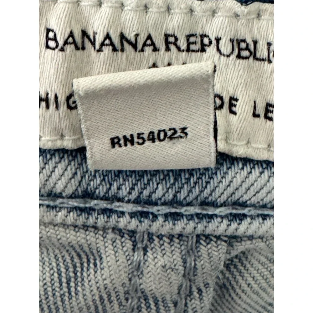 Banana Republic High Rise Wide Leg Cropped Jeans Womens 27 Light Wash Raw Hem - Picture 5 of 12